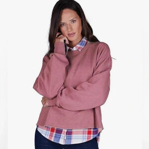 Charles River L distressed boxy sweatshirt